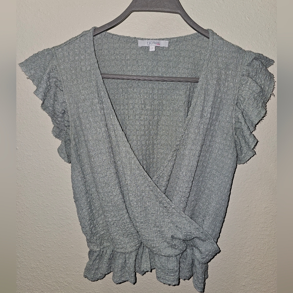 Green Ruffled Women's Top